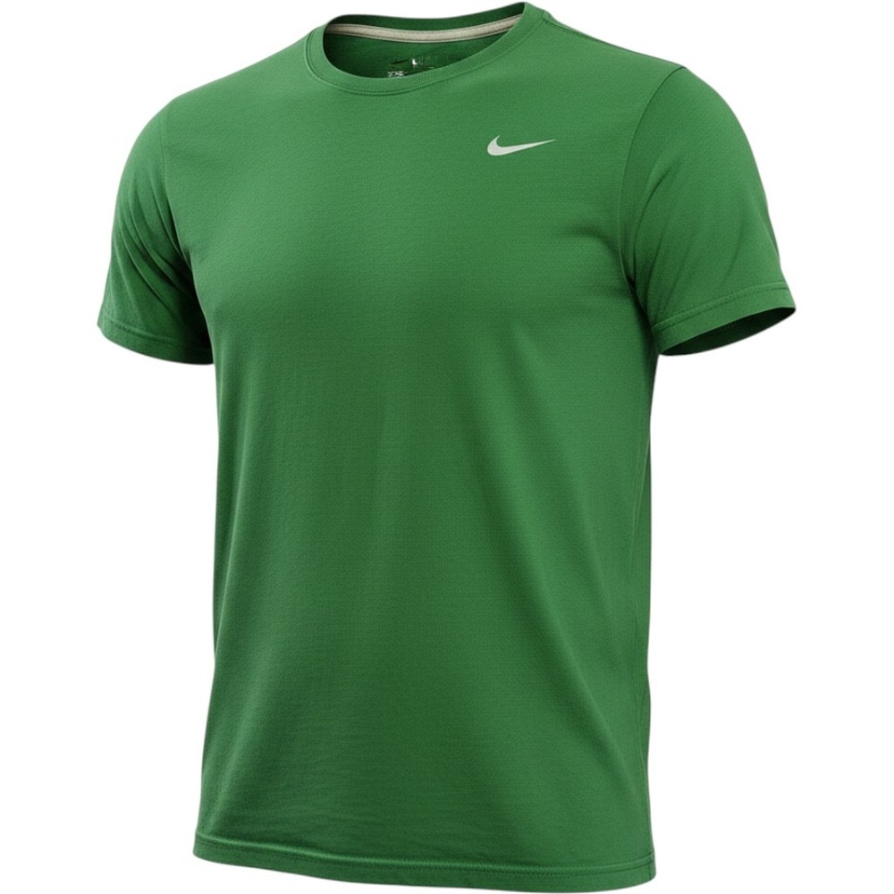 Nike Dri-FIT Mens Large Green Short Sleeve T-Shirt Athletic Training Swoosh Logo